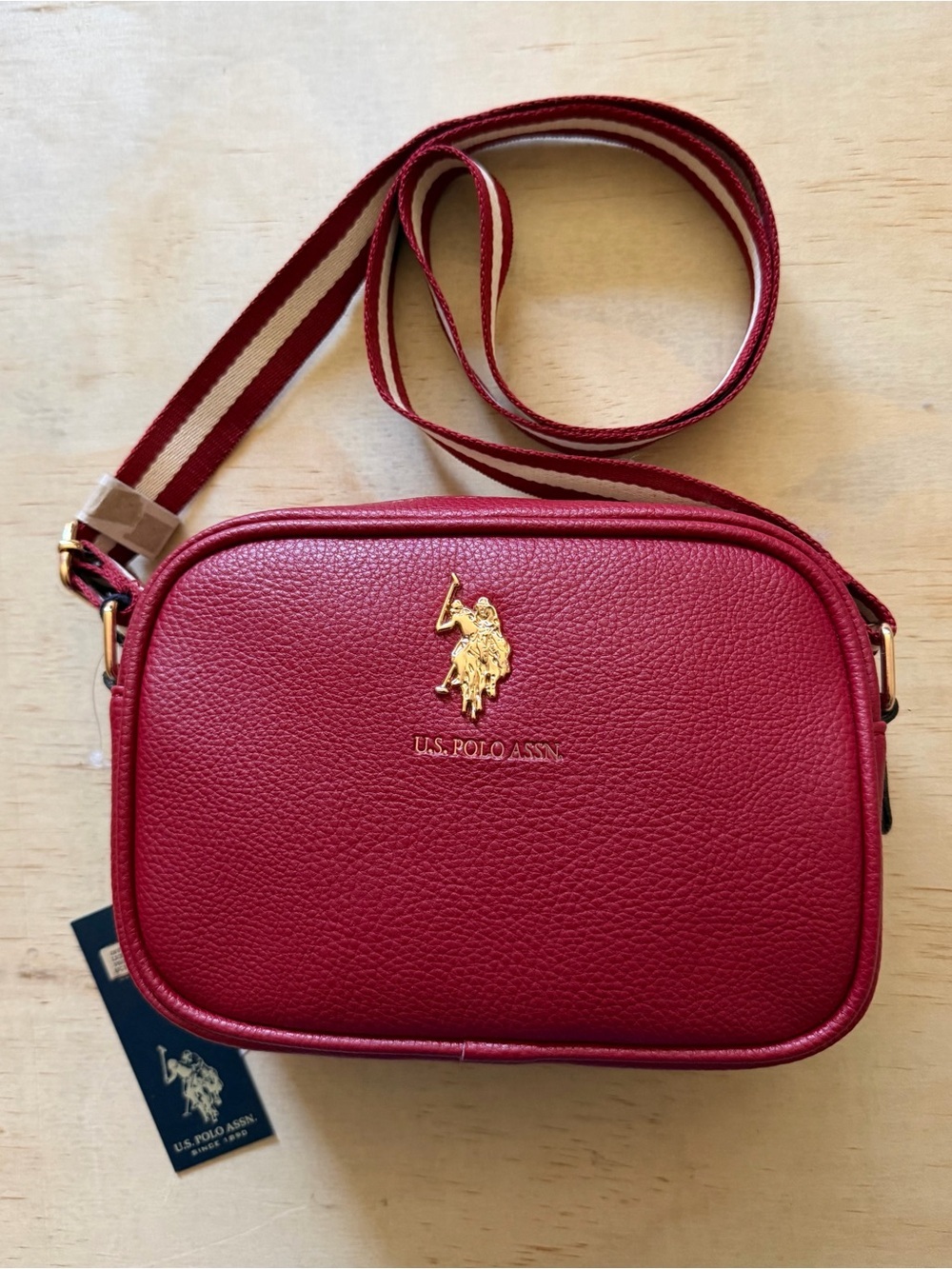 U.S. Polo Assn Burgundy Crossbody Bag Purse NWT Classic Small